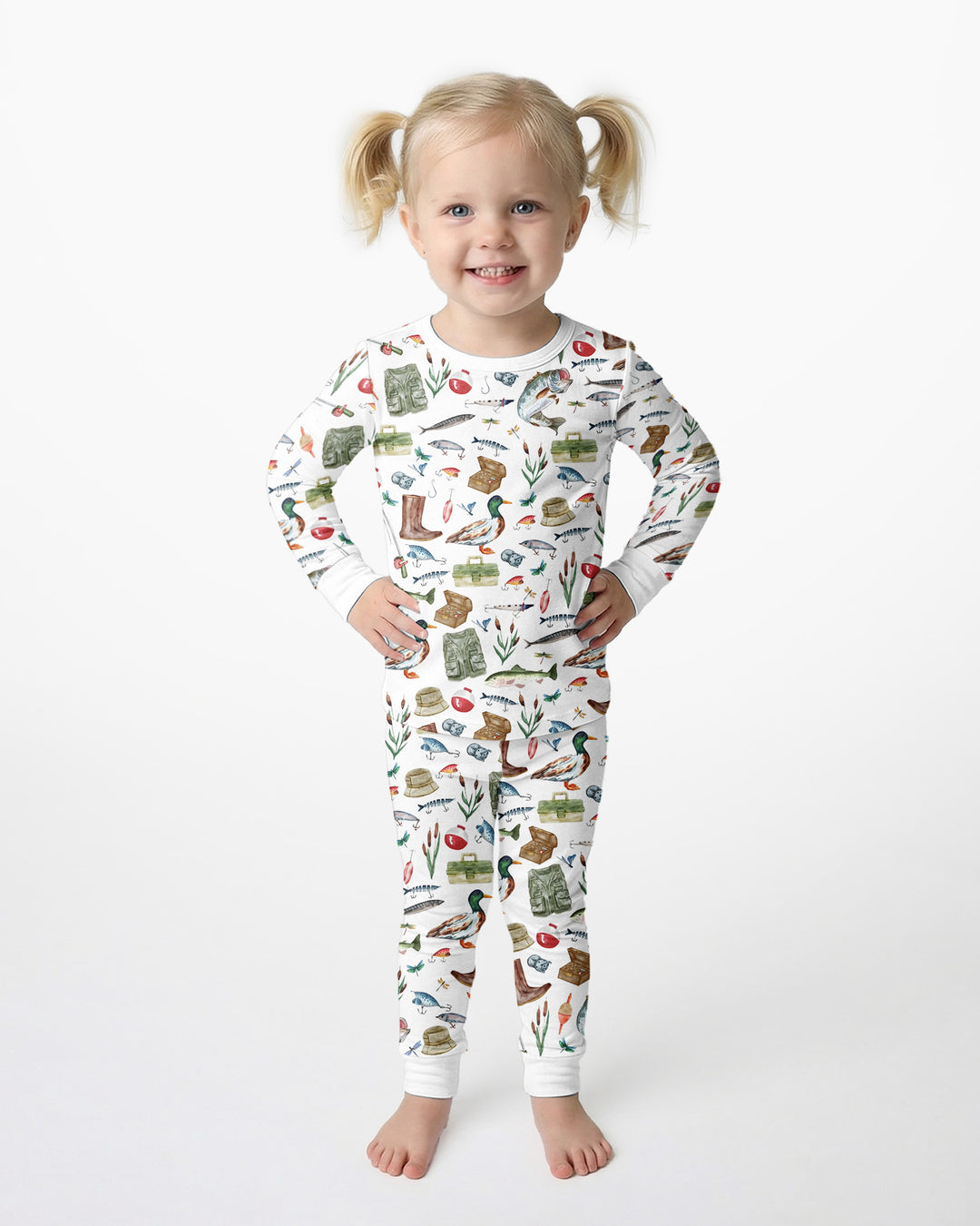 Daddy's Fishing Buddy Daddy& Me Matching Bamboo Two Piece Short Sleeve Pajama Set