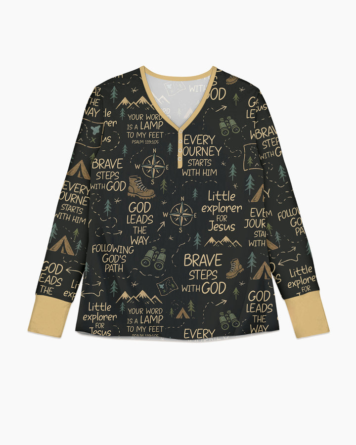 Little Explorer God Leads The Way Bamboo Women Pajama Set