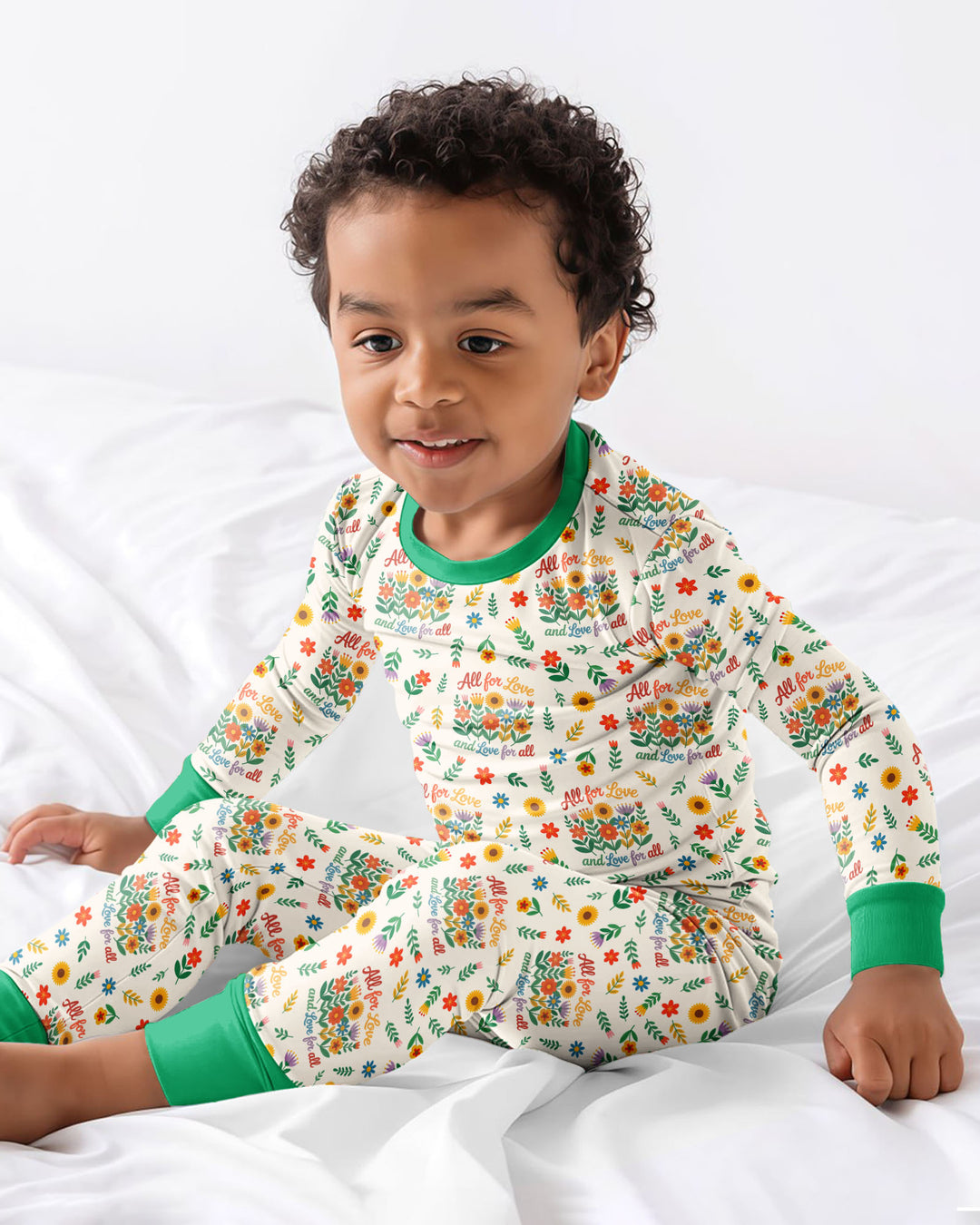 Love For All Family Matching Bamboo Two Piece Long Sleeve Pajama Set