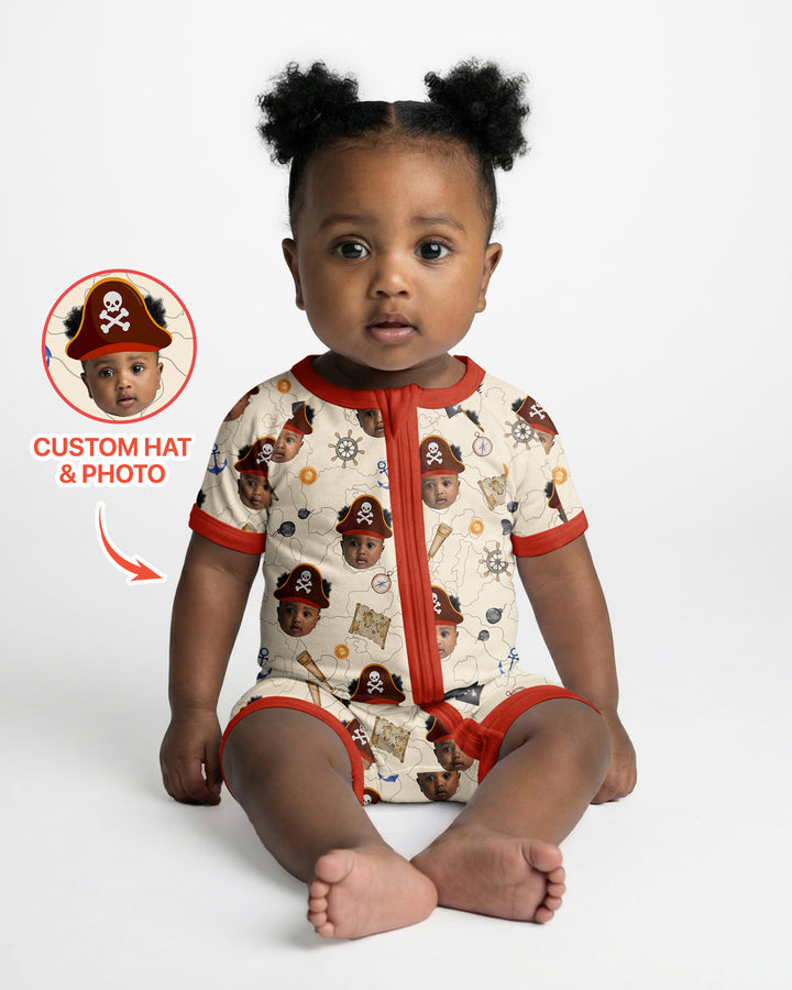 Custom Photo Treasure Map Adventures Family Matching Bamboo Shorty Zippy
