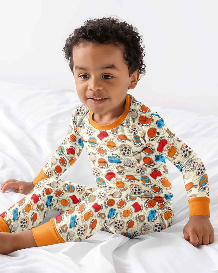 Zweiteiliges Langarm-Pyjama-Set mit Sommerfrüchten
