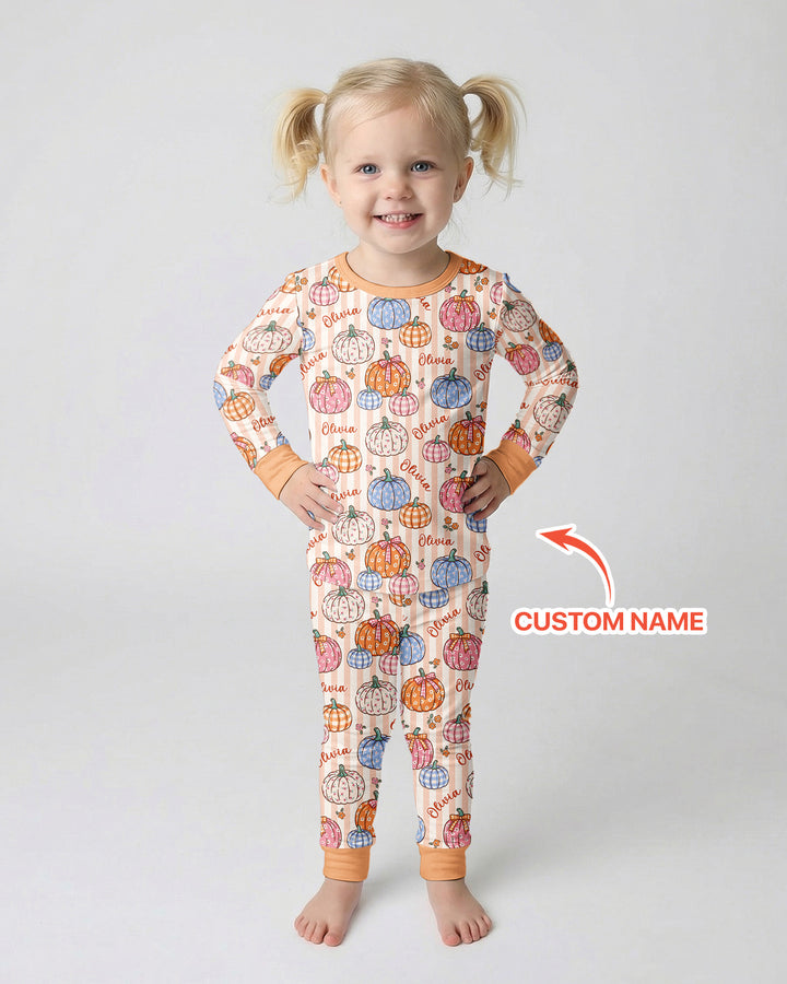 Conjunto de pijama de dos piezas de bambú con mangas largas, plantilla PERSONALIZADA