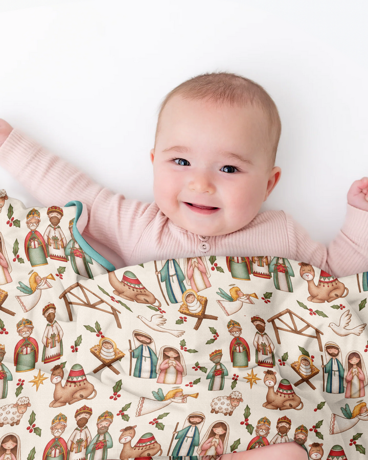 Holy Night Nativity Bamboo Blanket