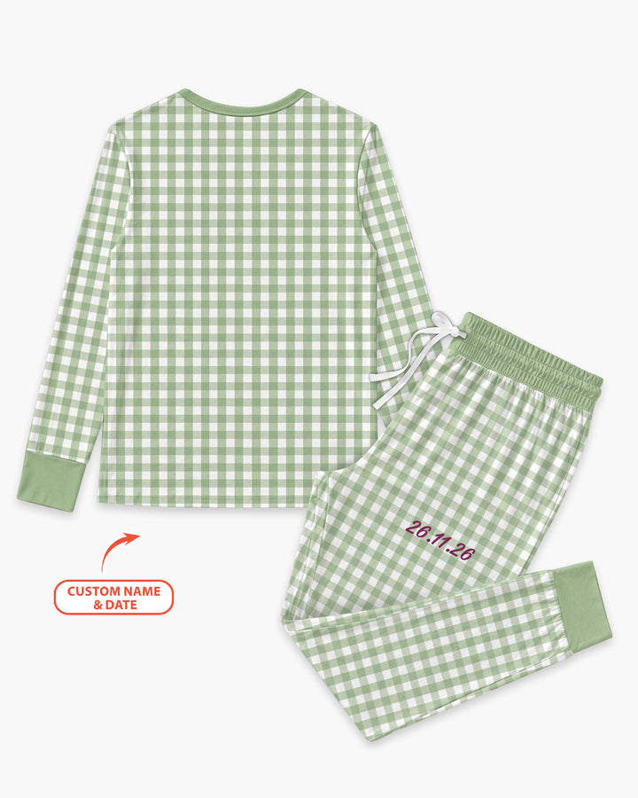 Embroidered Seersucker Bamboo Women Pajama Set