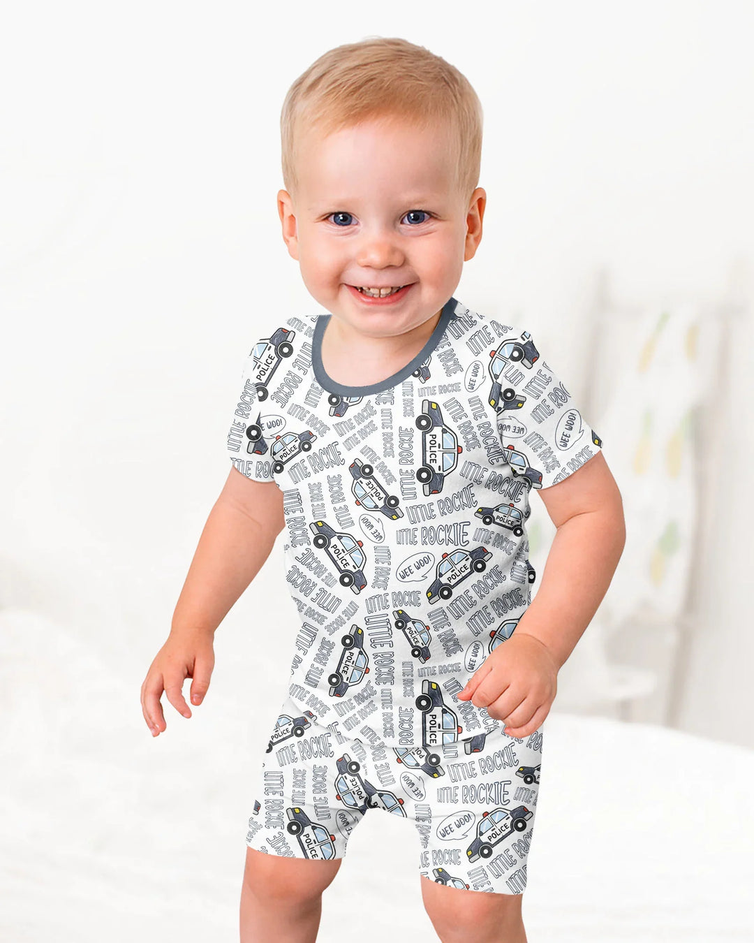 Little Rookie Bamboo Two Piece Short Sleeve Shorts Pajama Set
