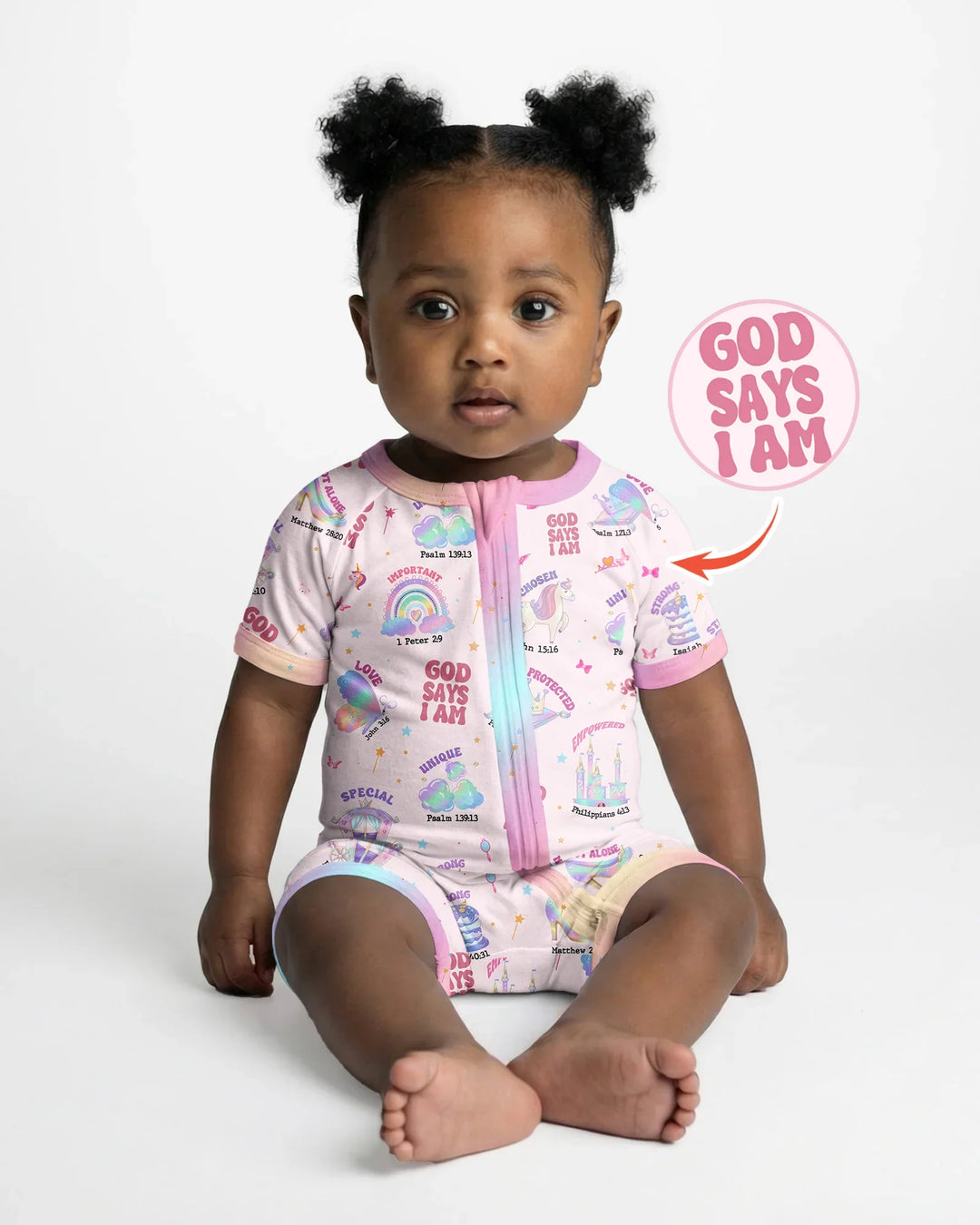 God Says I Am Girl Bamboo Shorty Zippy