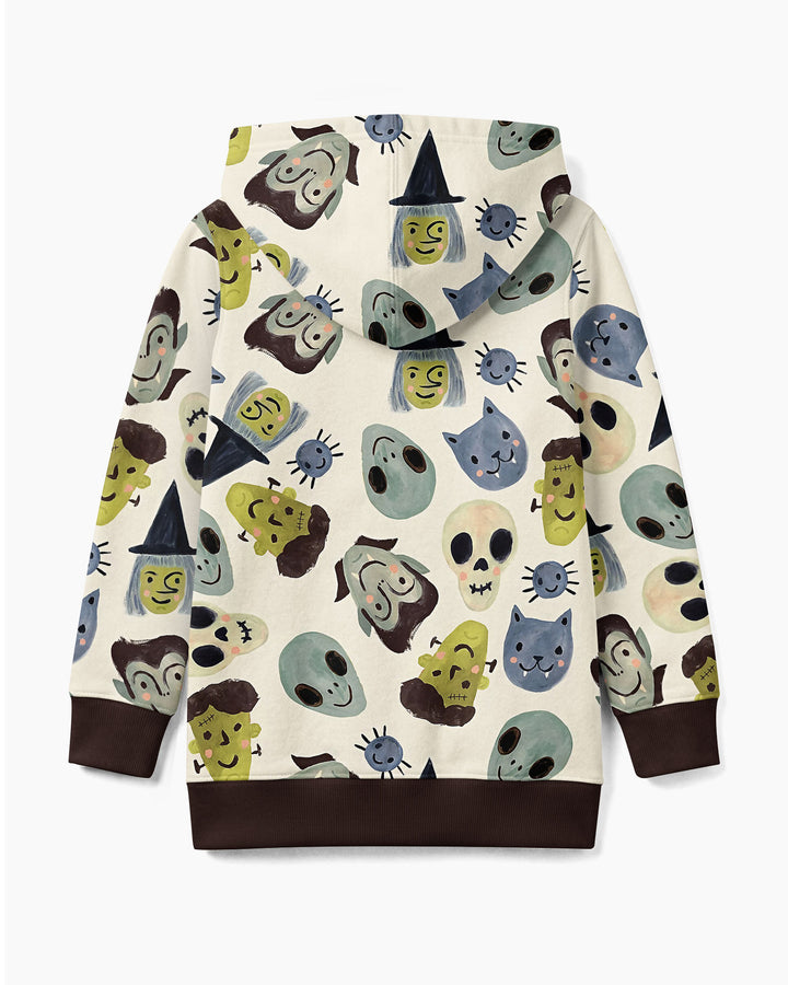Halloween Face Bamboo Zip Hoodie