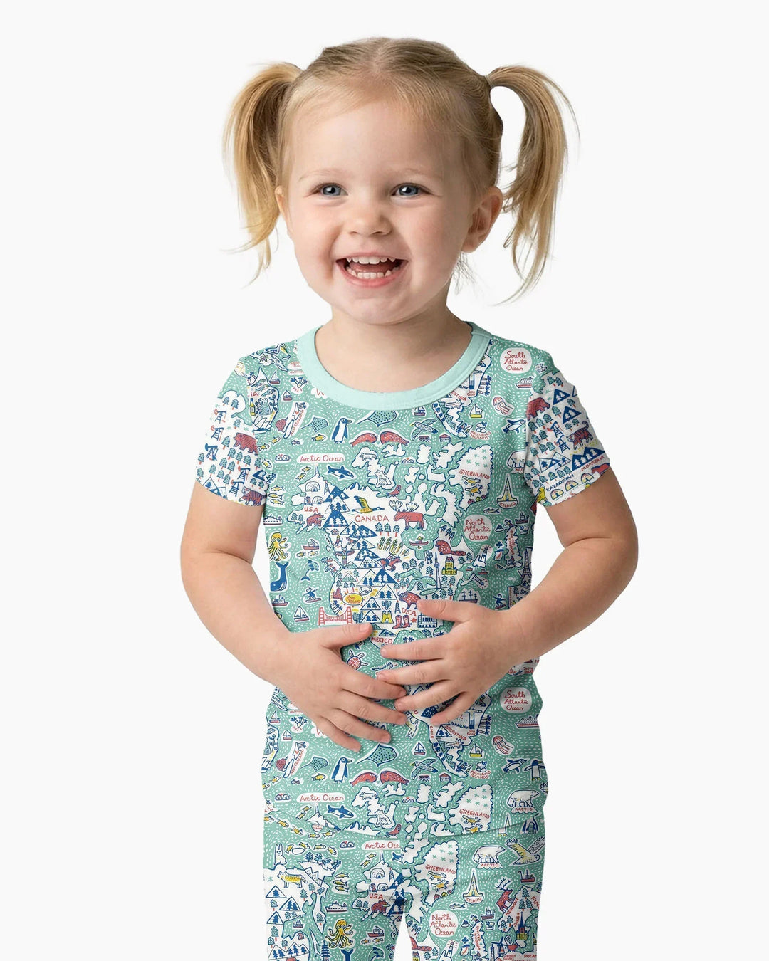 Hello World Wonders Bamboo Two Piece Short Sleeve Pajama Set