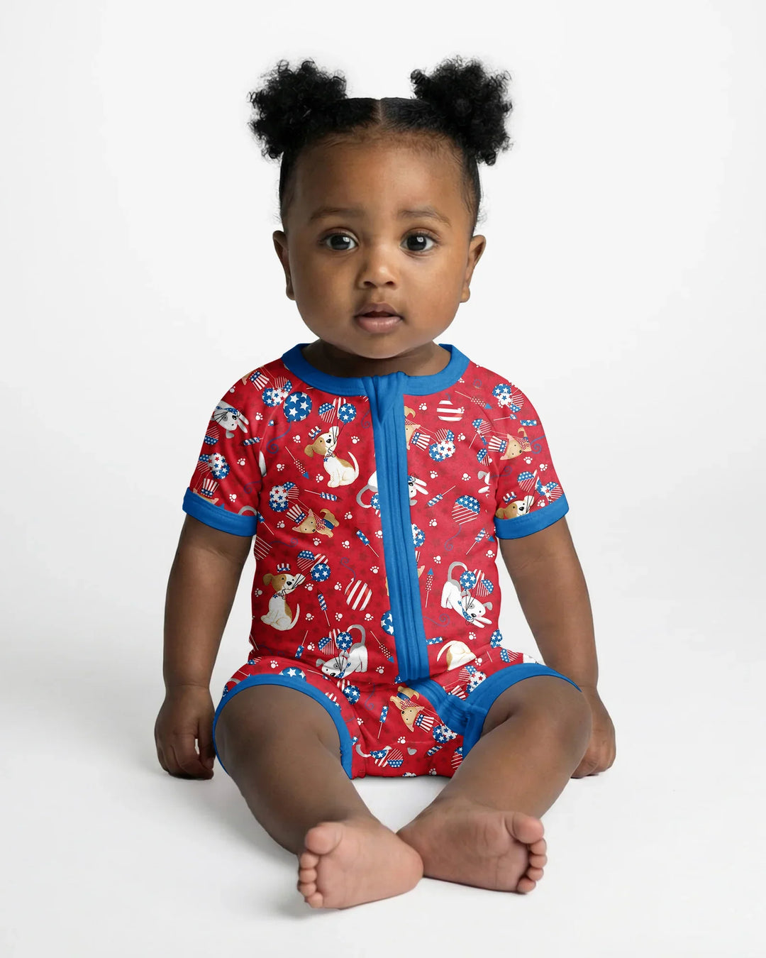 Red, White & Woof Family Matching Bamboo Shorty Zippy