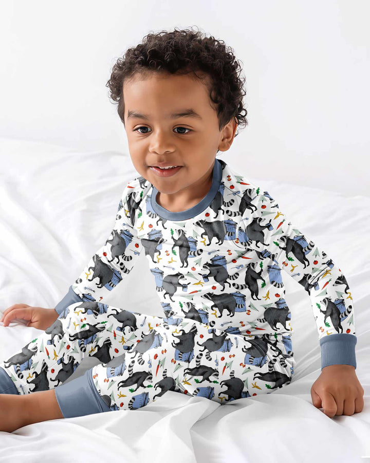 Trash Panda Adventures Bamboo Two Piece Long Sleeve Pajama Set