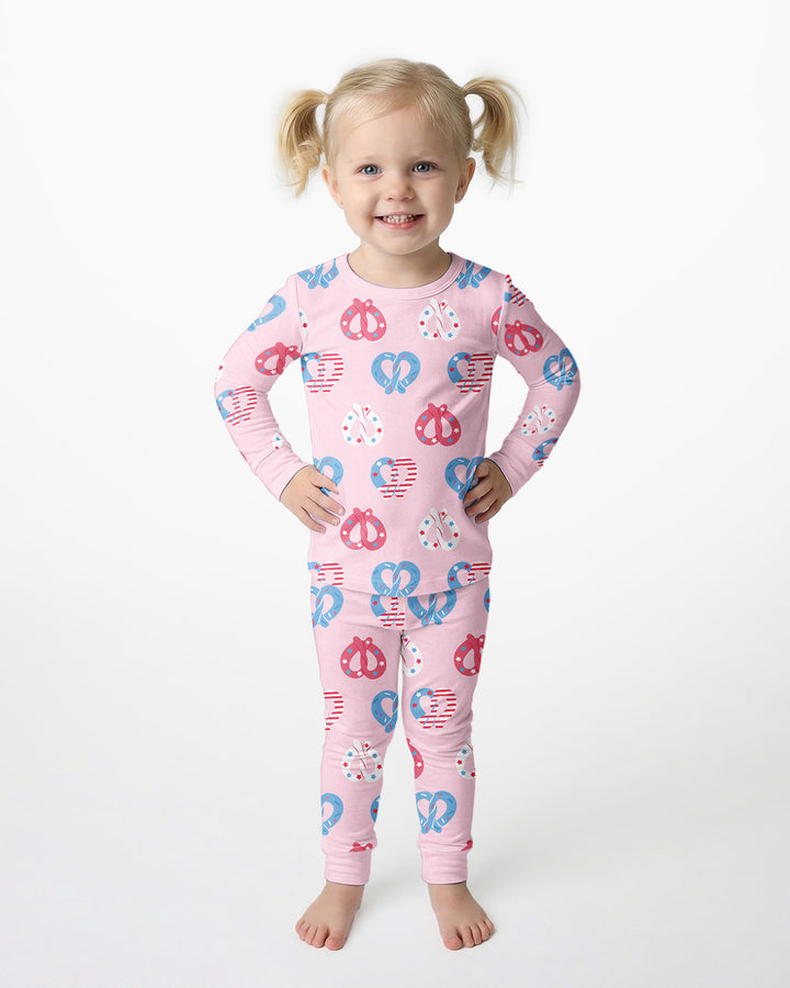 4th of July Pretzel  Bamboo Two Piece Long Sleeve Pajama Set