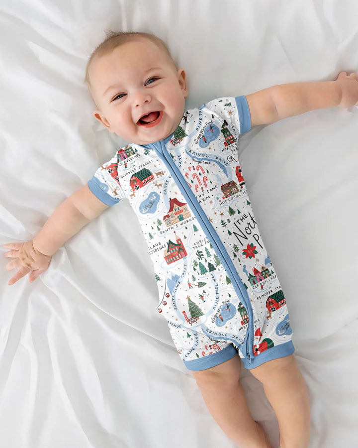 The North Pole Map Bamboo Shorty Zippy