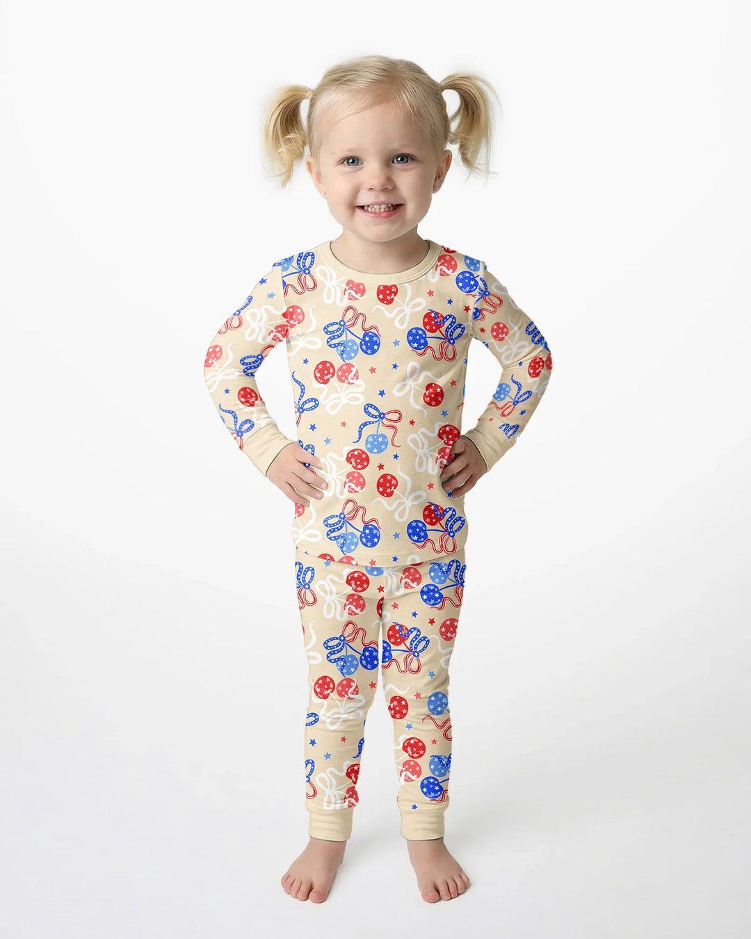 Zweiteiliges Langarm-Pyjama-Set mit Sommerfrüchten