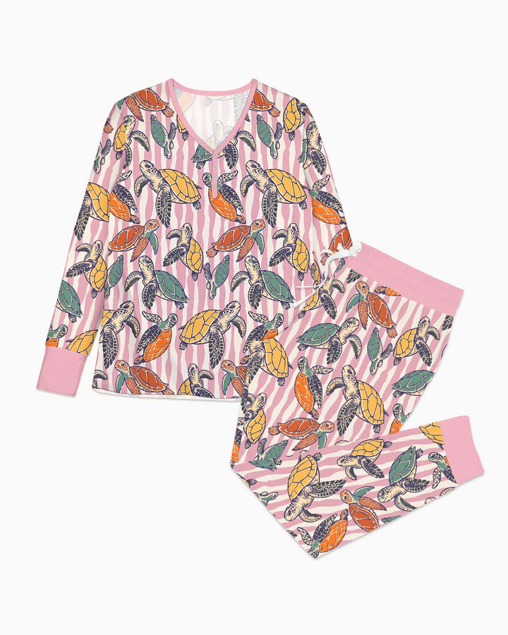 Plantilla de conjunto de pijama de mujer de bambú