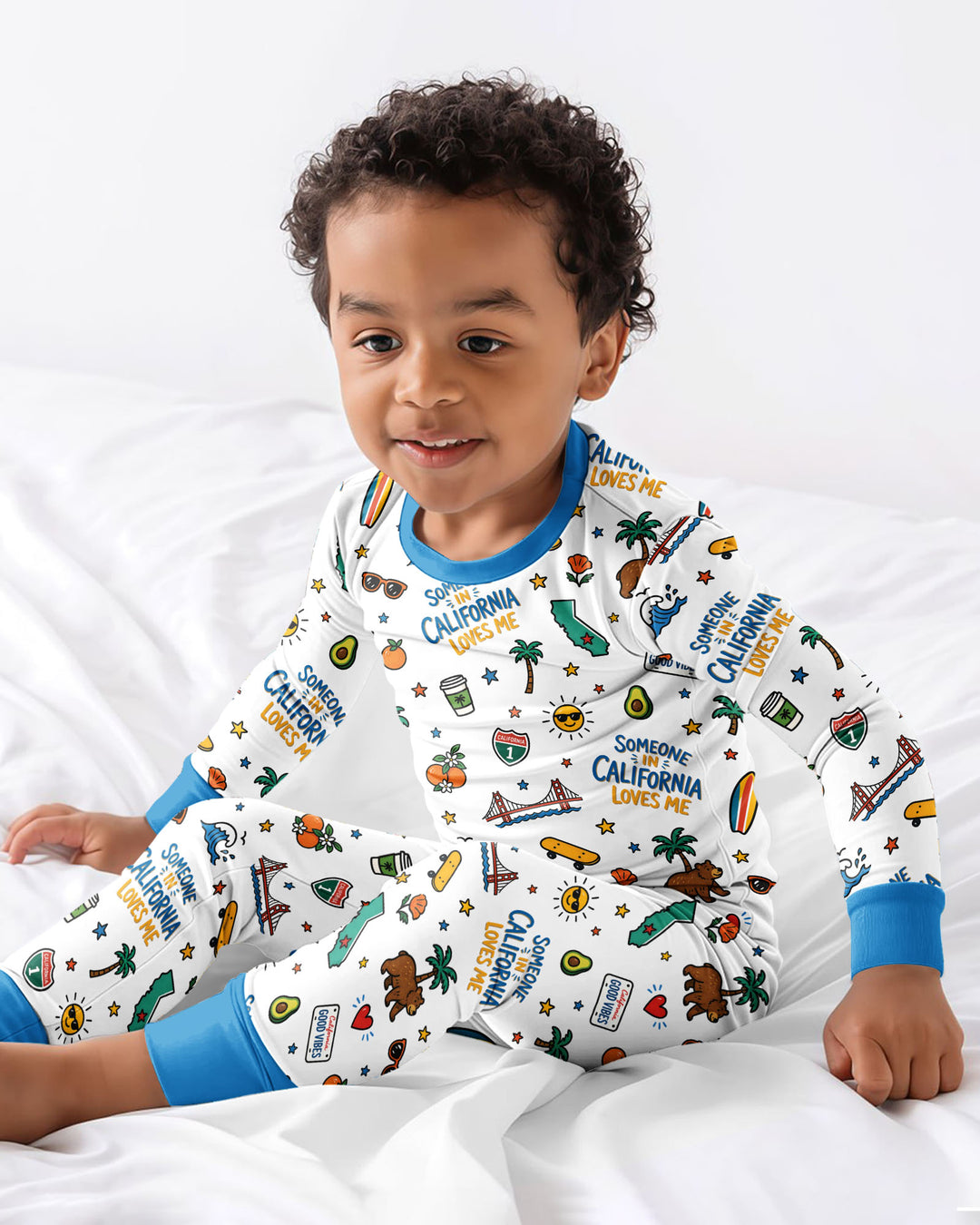 Someone in California Loves Me Bamboo Two Piece Long Sleeve Pajama Set (P)