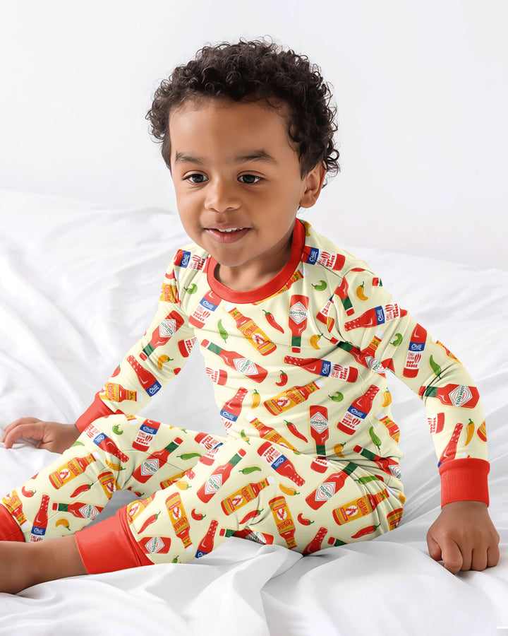 Spicy Sauce Bamboo Two Piece Long Sleeve Pajama Set