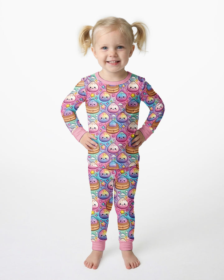 Glitter Dumpling Galaxy Bamboo Two Piece Long Sleeve Pajama Set