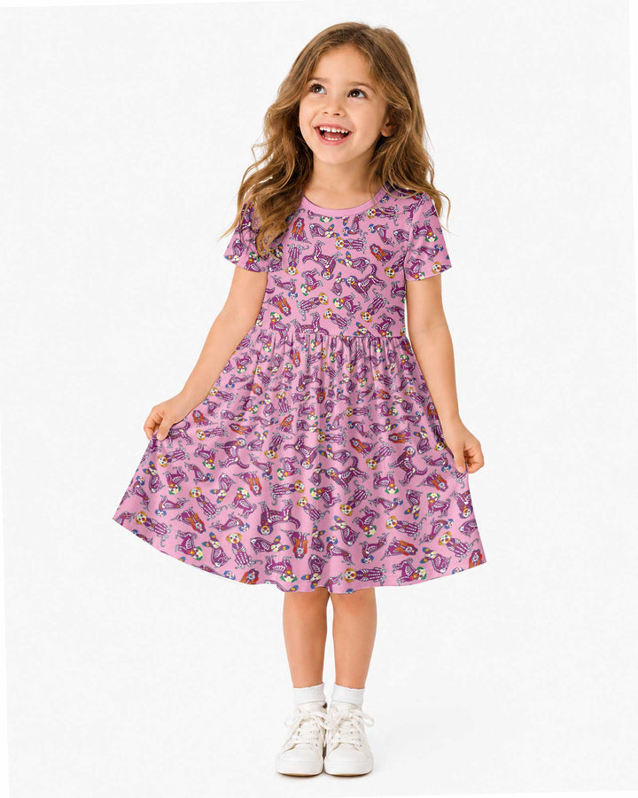 Dia De Los Muertos Doggie Bamboo Twirl Dress