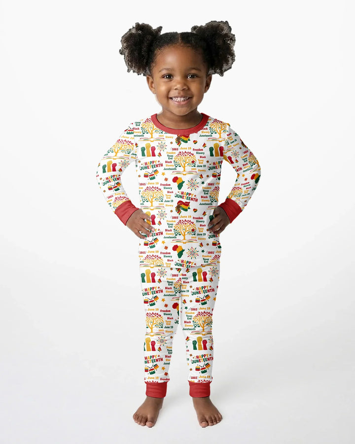Happy Juneteenth Bamboo Two Piece Long Sleeve Pajama Set