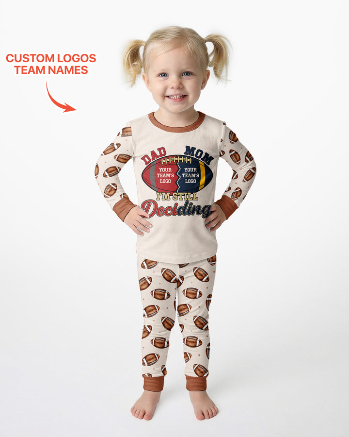 I'm Still Deciding House Divided - Upload Two Team Logo Bamboo Two Piece Long Sleeve Pajama Set