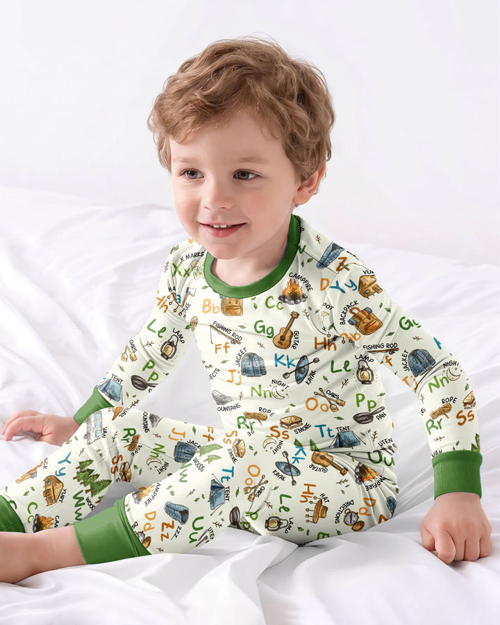 Zweiteiliges Langarm-Pyjama-Set mit Sommerfrüchten