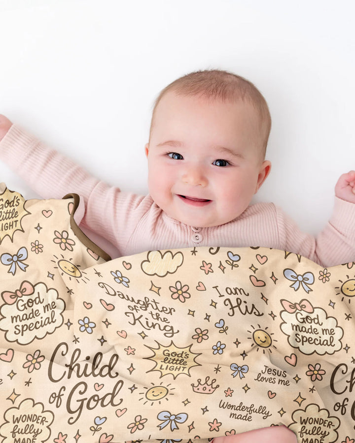 Child Of God Jesus Loves Me Bamboo Blanket