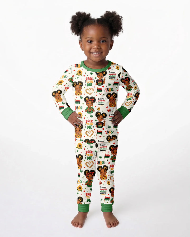 Juneteenth I am My Ancestors' Wildest Dream Bamboo Two Piece Long Sleeve Pajama Set