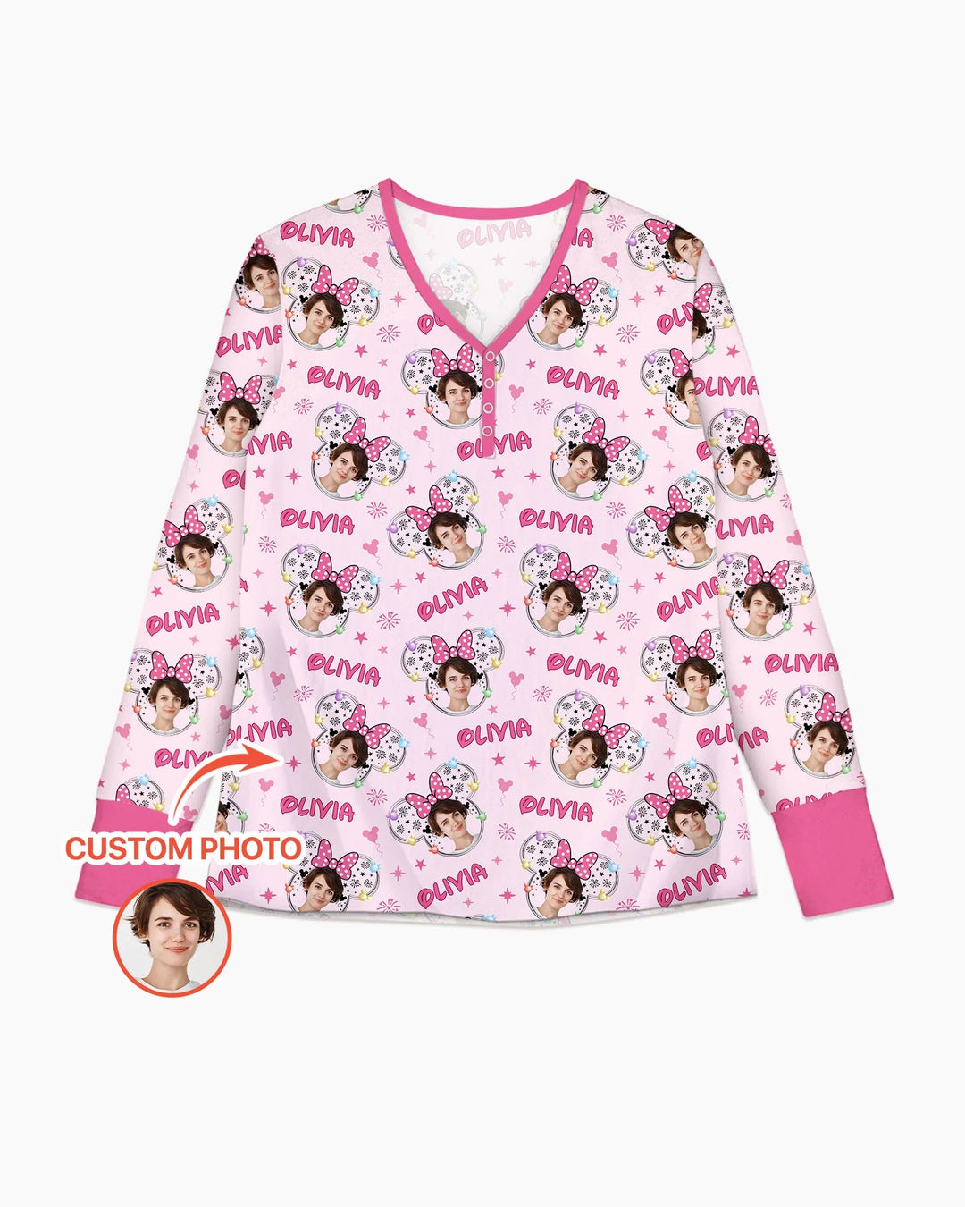 Custom Photo Little Princess Bamboo Women Pajama Set
