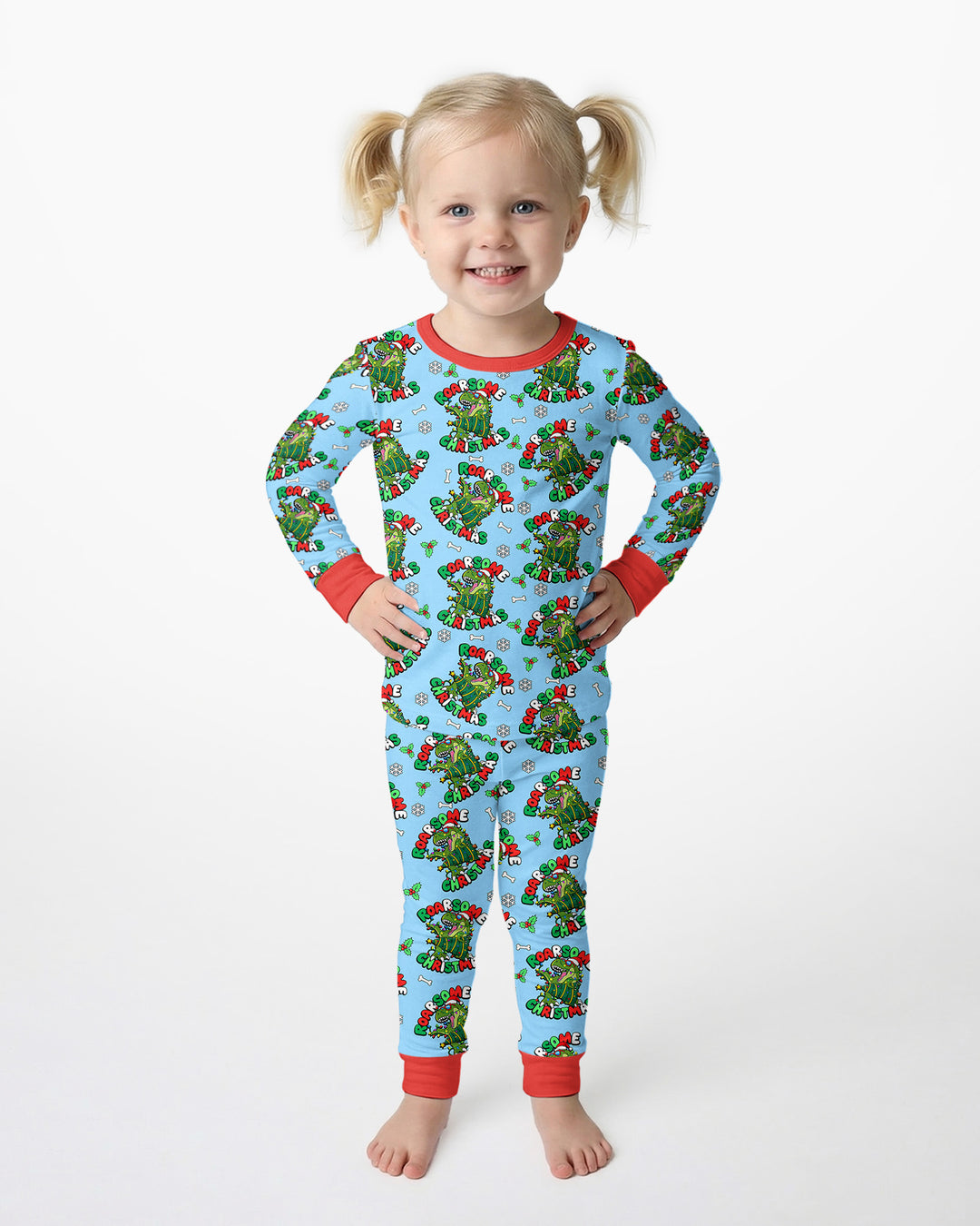 Merry Roarsome Christmas  Bamboo Two Piece Long Sleeve Pajama Set
