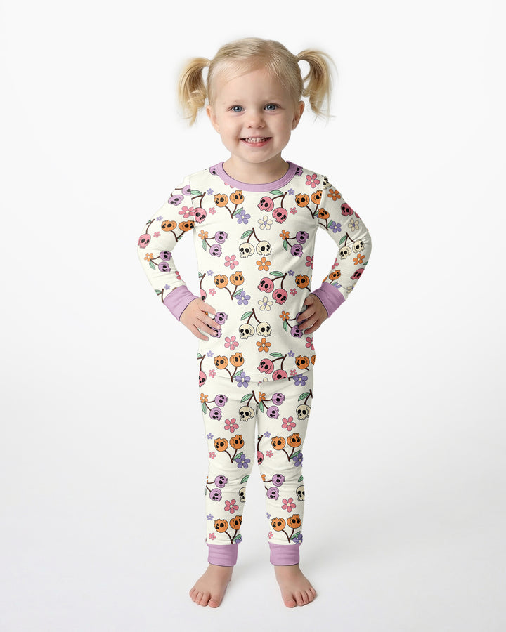 Cherry Boo Bamboo Two Piece Long Sleeve Pajama Set
