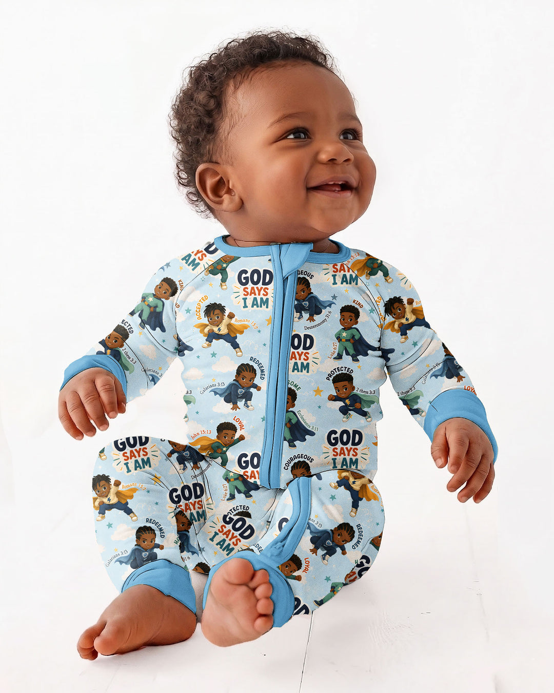 God Says I Am Black Superheroes Bamboo Convertible Zippy