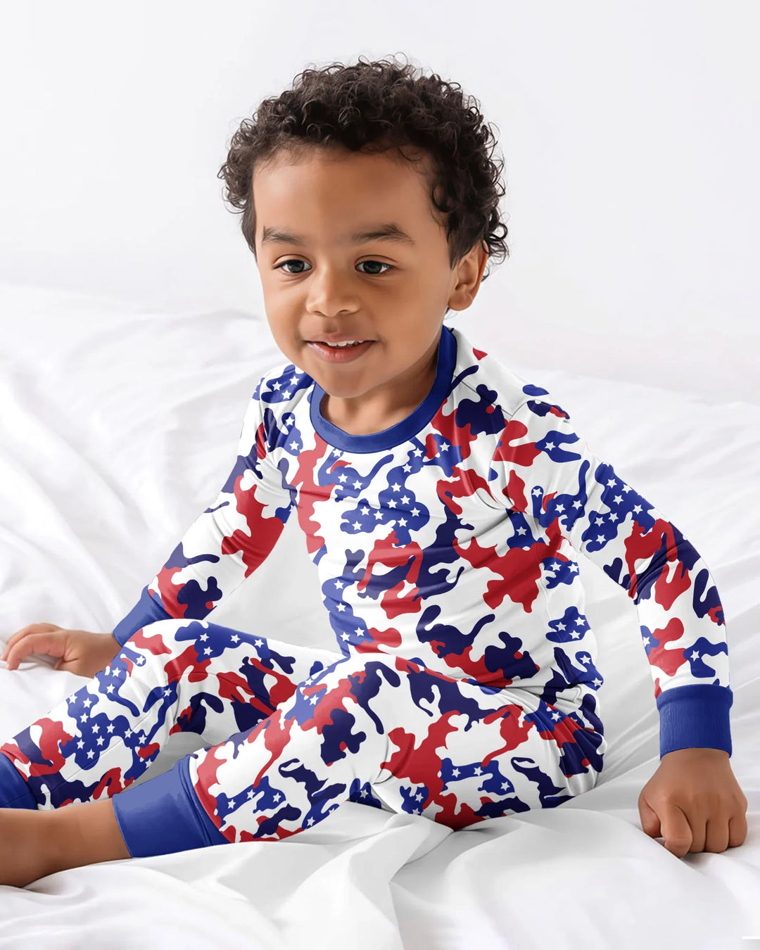 Patriot Camo Daddy & Me Matching Bamboo Two Piece Long Sleeve Pajama Set