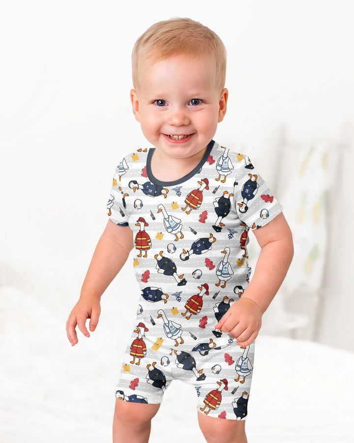 Schlafanzug-Set zweiteilig, kurze Ärmel, kurze Hose, Bambus