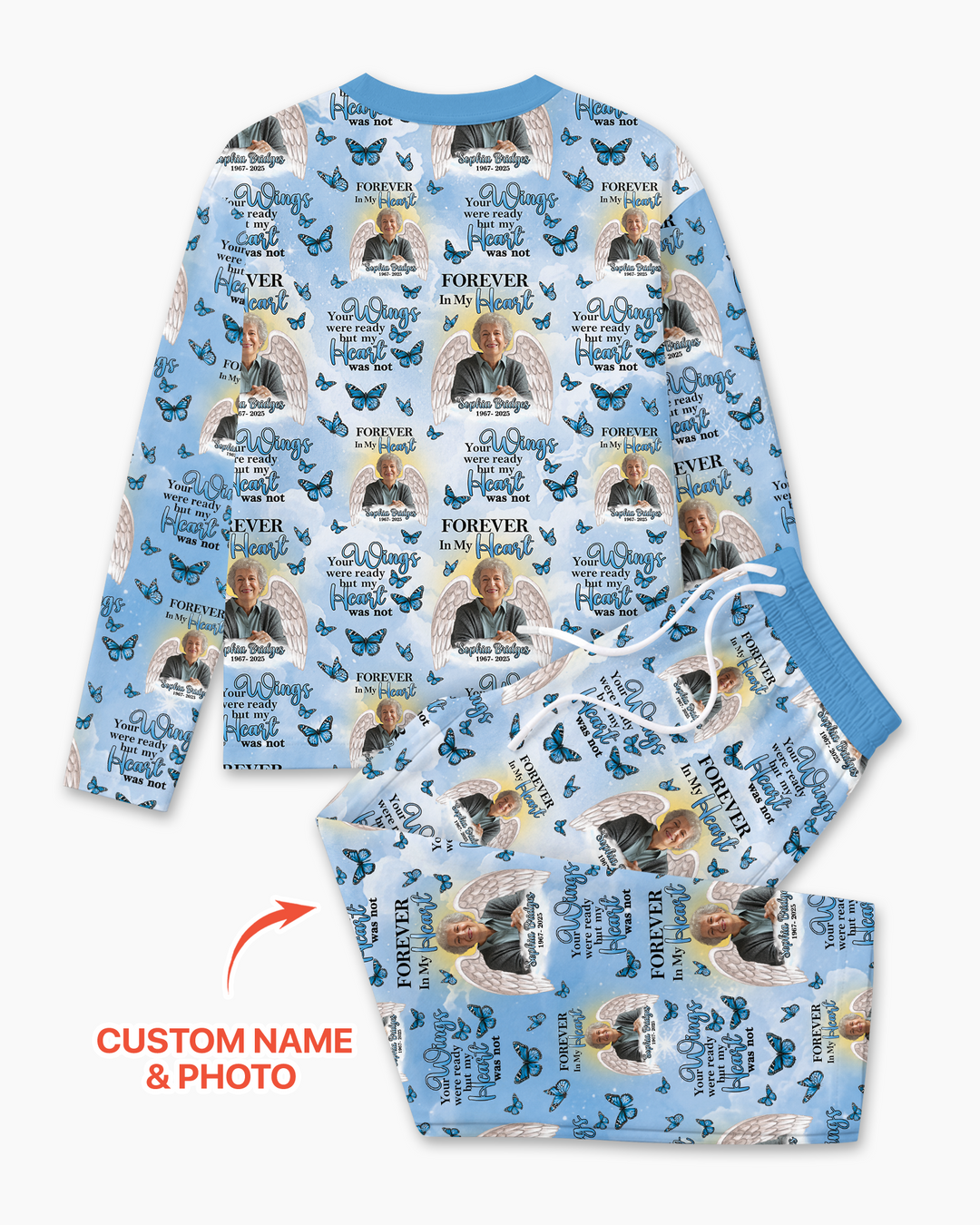 Custom Photo Forever In My Heart Family Matching Bamboo Men Pajama Set