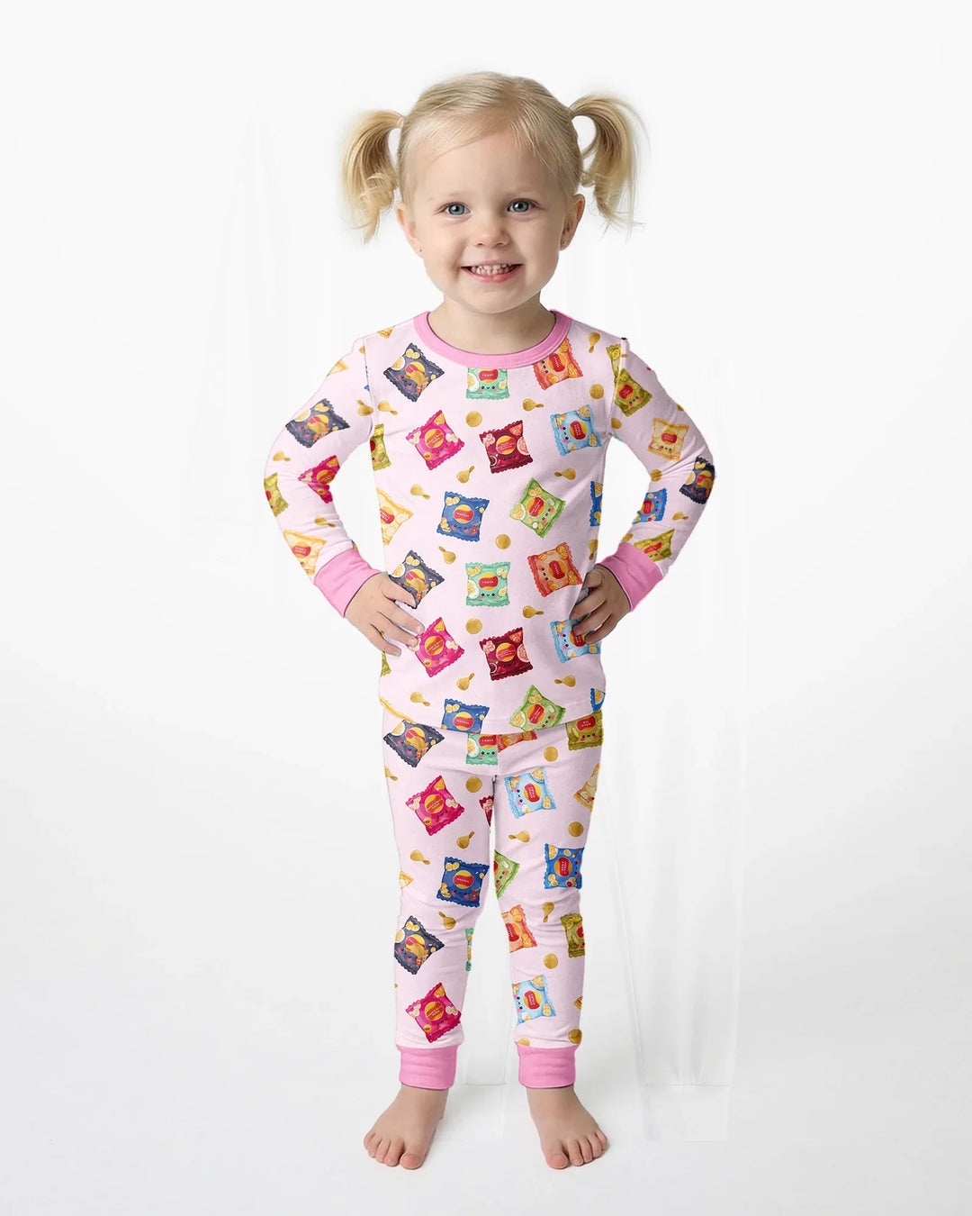 Potato Chips Bamboo Two Piece Long Sleeve Pajama Set