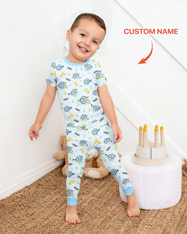 Zweiteiliges, kurzärmliges Pyjama-Set mit Marienkäfern