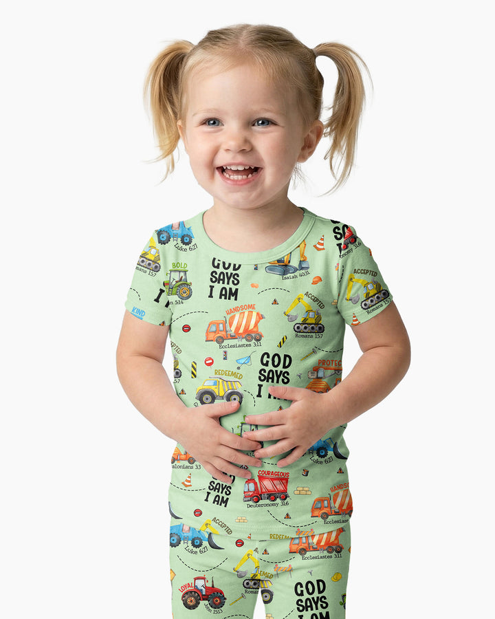 God Says I Am Bamboo Two Piece Short Sleeve Pajama Set