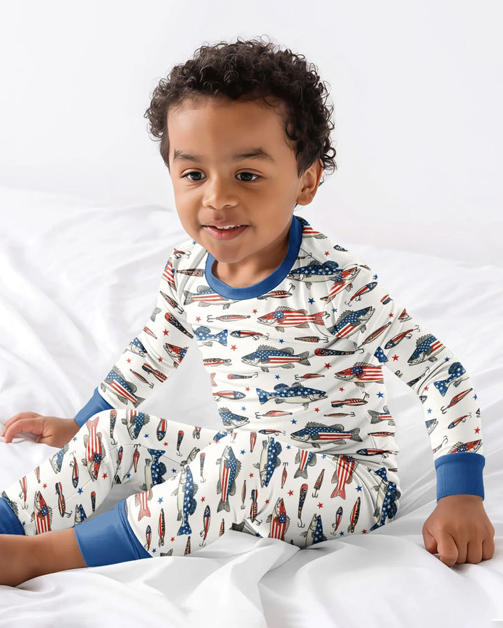 Conjunto de pijama de dos piezas de bambú de manga larga