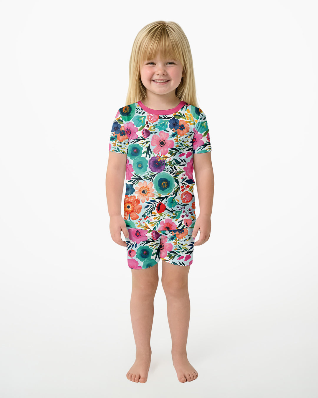 Secret Garden Bamboo Two Piece Short Sleeve Shorts Pajama Set