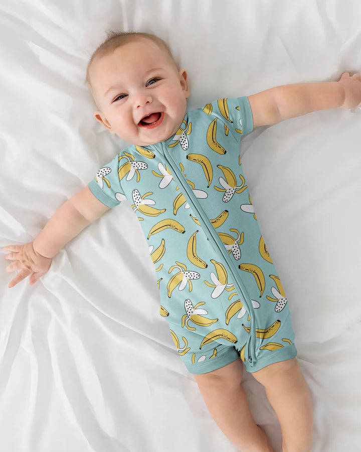 Bananas Bamboo Shorty Zippered Romper