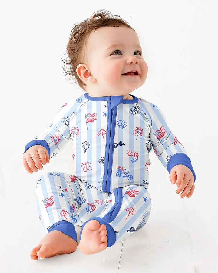 Red, White & Beachy Family Matching Bamboo Convertible Zippy