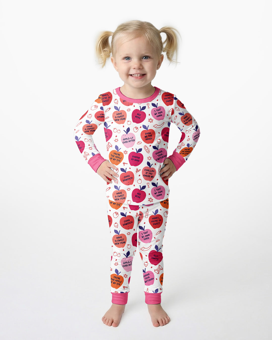 Rosh Hashanah Funny Jewish Puns Bamboo Two Piece Long Sleeve Pajama Set