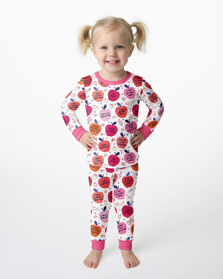 Rosh Hashanah Funny Jewish Puns Bamboo Two Piece Long Sleeve Pajama Set