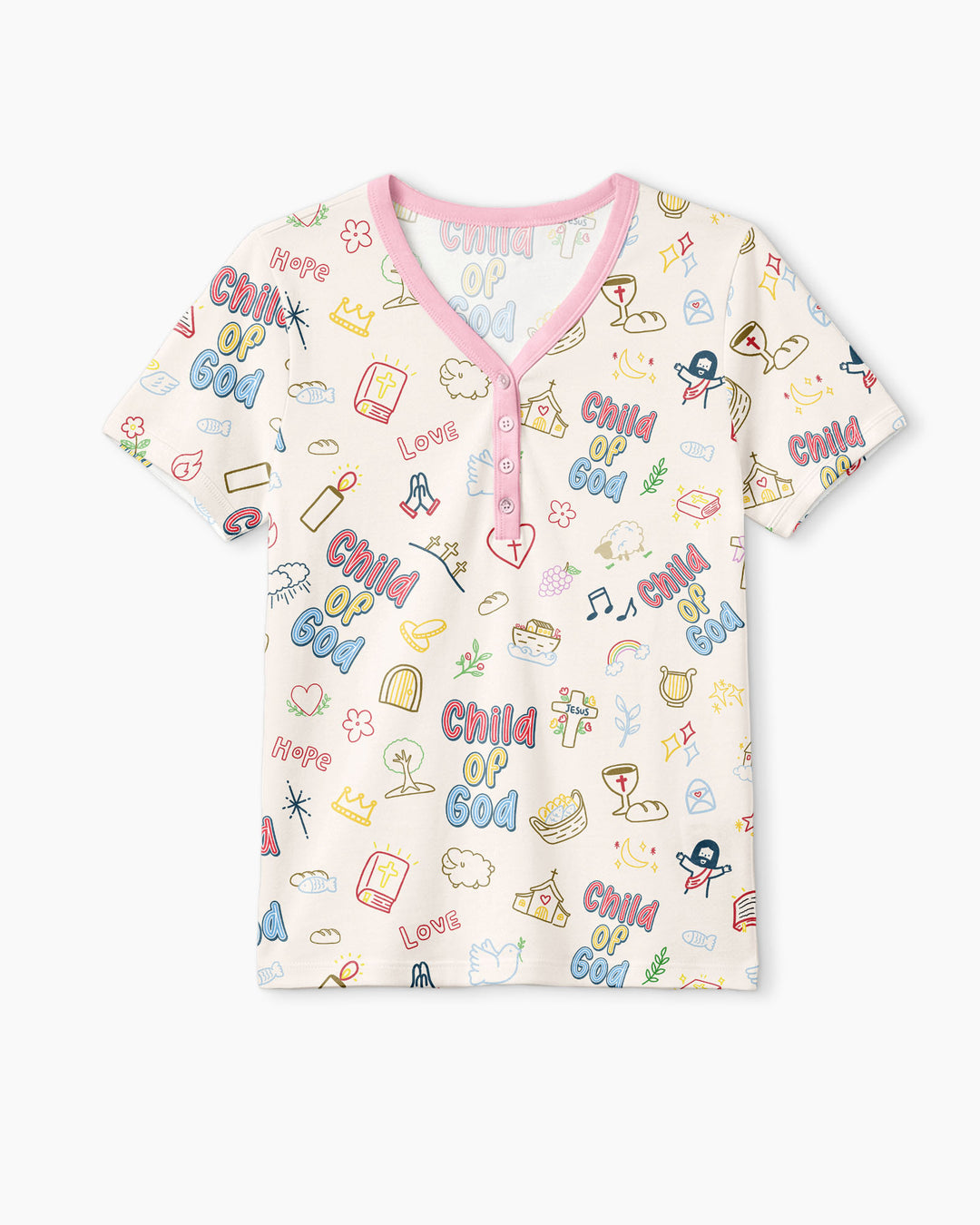 A Child Of God Family Matching Bamboo Women Short Sleeve Short Pajama Set