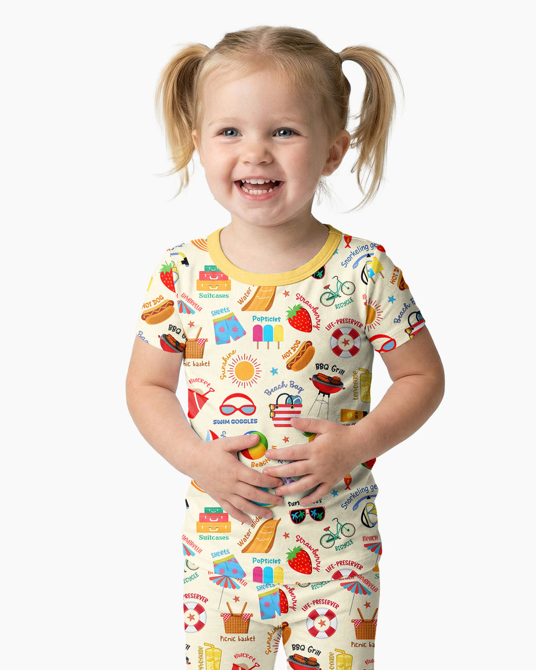 Zweiteiliges, kurzärmliges Pyjama-Set mit Marienkäfern