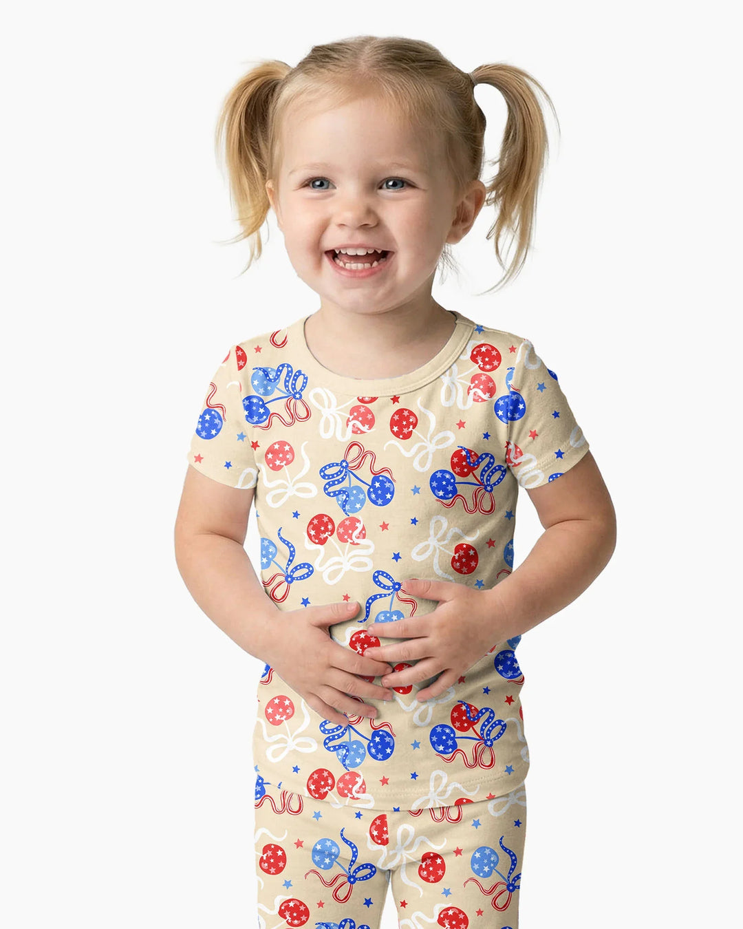 Zweiteiliges, kurzärmliges Pyjama-Set mit Marienkäfern