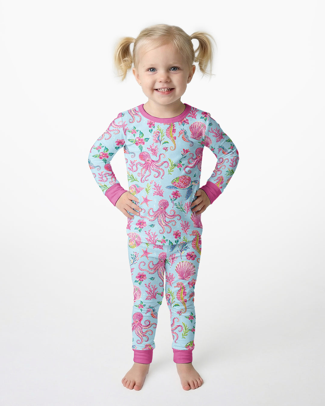 Preppy Palm Beach Bamboo Two Piece Long Sleeve Pajama Set