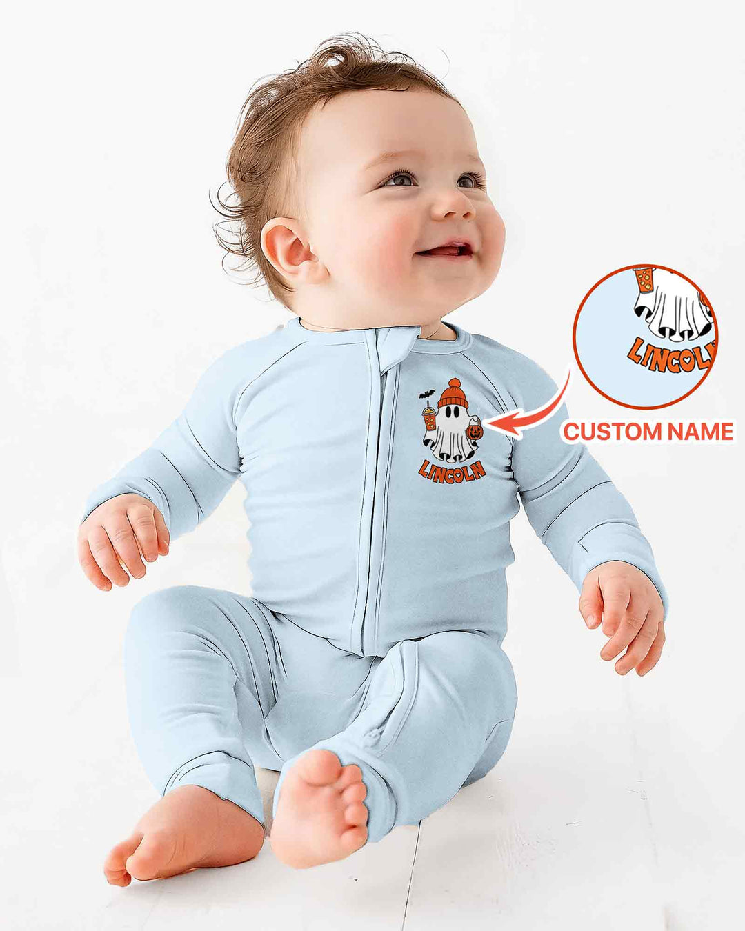Personalized One Spooky Dude Halloween Baby Birthday Halloween Bamboo Convertible Zippy