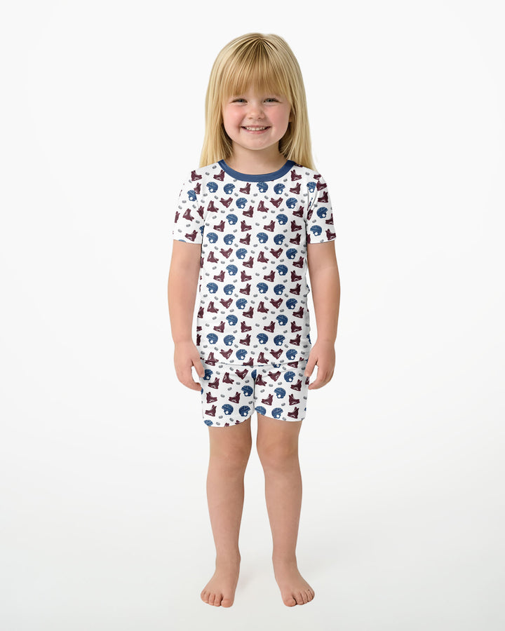 Hockey - Pucks & Gear Bamboo Two Piece Short Sleeve Shorts Pajama Set