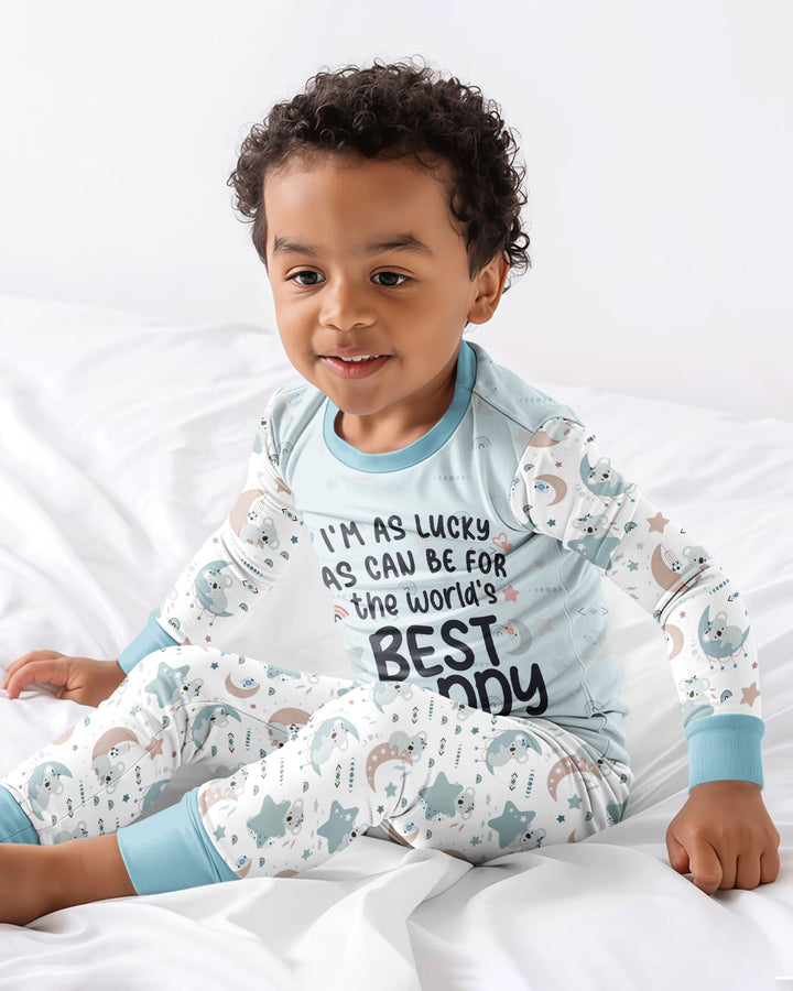 The World's Best Daddy Belongs To Me Bamboo Two Piece Long Sleeve Pajama Set